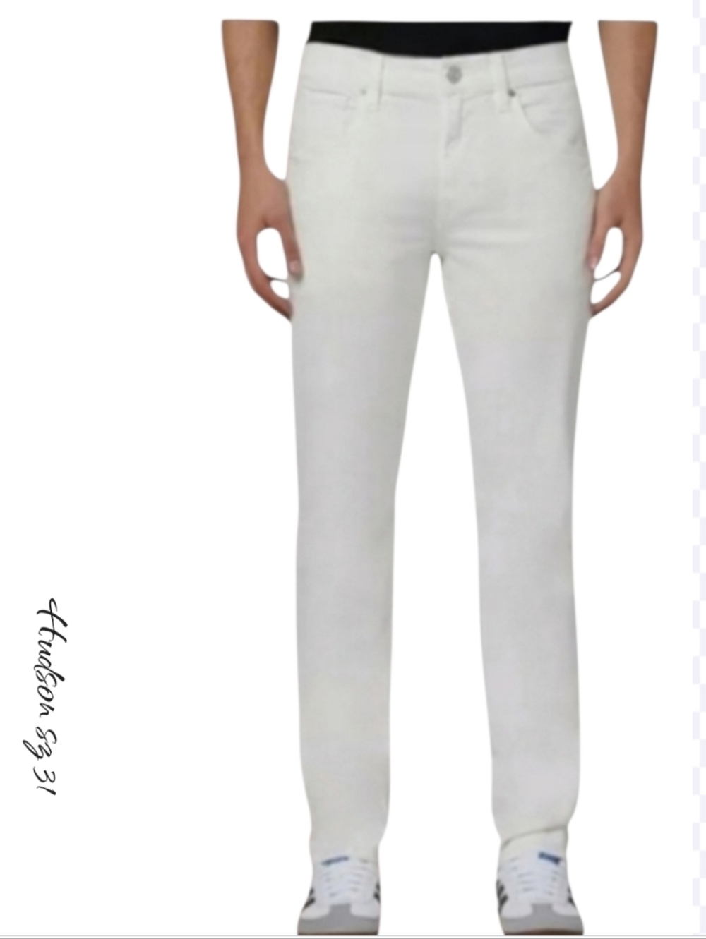 NWT Hudson Mens Blake Slim Straight White Twill Jeans Size 31